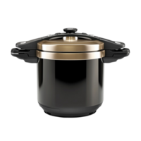 Black and Gold Pressure Cooker on Transparent Background png