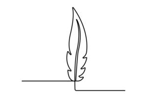 17.Continuous one line art simple bird feather sketch outline illustration vector