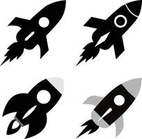 Rocket icon set with white background vector