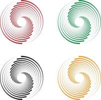 Spiral dot geometric set with white background vector