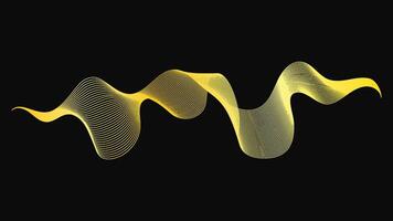 Abstract backdrop with golden waves on dark background. Modern technology background, wave design. illustration vector