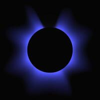Circle illuminate frame with gradient. Blue round neon banner isolated on background. illustration vector