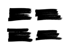 Scribble with a black marker. Set of four doodle style scribbles. Black hand drawn design elements on white background. illustration vector