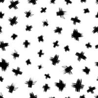 Seamless pattern with hand drawn cross symbols. Black sketch cross symbol on white background. illustration vector
