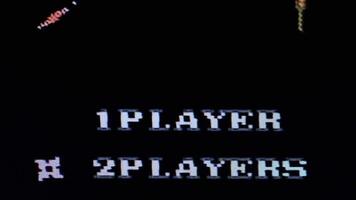 Retro game menu with player options. 8 bit console multiplayer. 2 players video