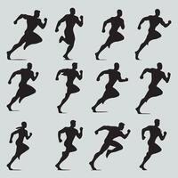 set of an a super man silhouette design on a white background vector