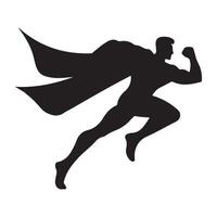 Creative super man running silhouette design on a white background vector