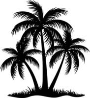 Coconut Plum Tree Silhouette Art Palm Tree Graphic vector