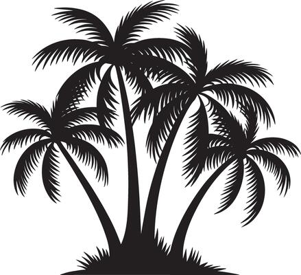 Coconut Plum Tree Silhouette Image Palm Clipart Transparent