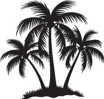 High Resolution Coconut Plum Tree Silhouette Palm Tree Art vector