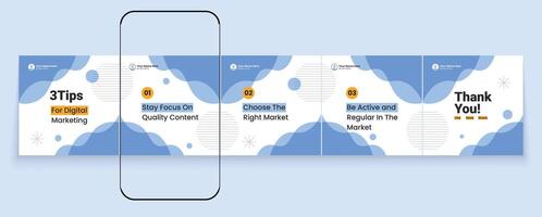 Digital marketing carousel banner template for social media. Corporate marketing carousel layout template vector