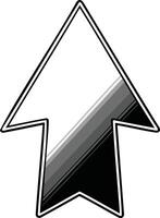 Bold Black and White Abstract Arrow Symbol with High Contrast Digital Design for Navigation Direction and Modern Infographic Graphics in Futuristic Minimalist Art Style vector