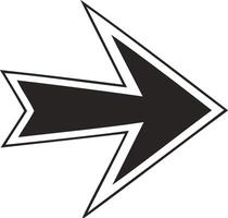 Bold Abstract Arrow Symbol Digital Art Modern Geometric Navigation Icon in High Contrast Black and White Minimalist Design vector