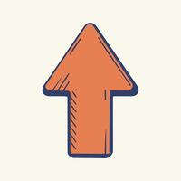 Hand-drawn Cartoon Style Up Arrow Illustration Bold Sketch Direction Symbol for Navigation Progress Growth and Success in Digital Art vector