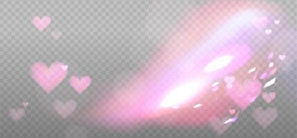 Iridescent crystal leak glare reflection effect. Optical rainbow ray lights, glare, leak, streak overlay. colorful lenses and light flares with transparent effects on light background. vector