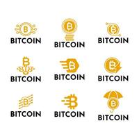 Bitcoin logo design set vector