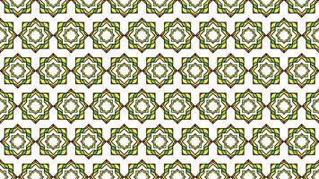 Green and Yellow Geometric Pattern of Interlocking Star Shapes vector