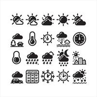 Weather icon set use for web ui or app Logo silhouette white background vector