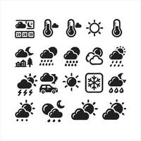 Weather icon set use for web ui or app Logo silhouette on white background vector