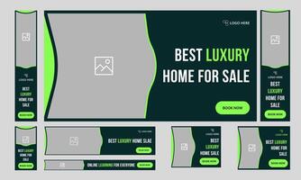 Best luxury home sale real estate services web set banner design, daily home buy and sale web bundle banner design for social media post, fully customizable eps 10 file format vector