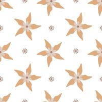 Seamless pattern with beige flowers on a white background vector