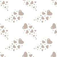 Seamless pattern with beige hearts on a white background vector