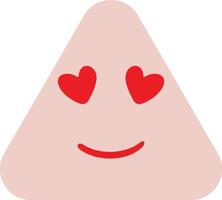 Triangle emoticon with heart-shaped eyes smiling vector