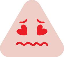 Cute Heart Eyes Triangle Character vector