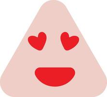 Cute Triangle Emoticon with Heart vector