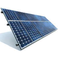 Solar panels on a gable roof Beautiful large modern house transparent background. png