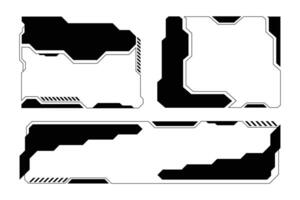 Cyberpunk HUD Frames Futuristic Sci-Fi Tech Interface Elements Set vector