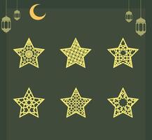 stars with pattern designs vector