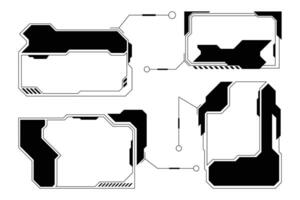 Futuristic Cyber HUD Frame Sci-Fi Interface Elements Set vector