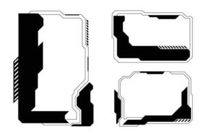 Cyber Interface Futuristic Tech HUD Frame Design. Sci-Fi Cyber Tech Panel Elements Set vector