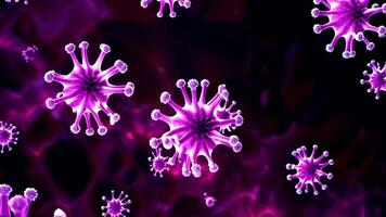 Intense 3D animation of virus particles circulating Ideal for medical and science projects video
