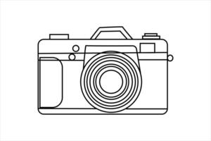 Simple minimalist digital vintage camera design on white background vector