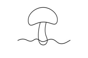 continuous online drawing mushrooms single line art creative outline illustration design vector