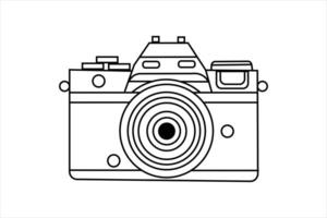 Abstract digital photo camera line drawing of Illustration outline design on white background vector