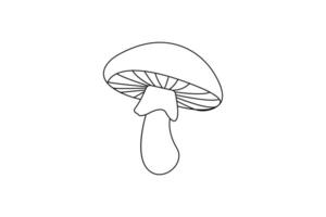 abstract online drawing mushrooms single line art isolated creative outline design vector