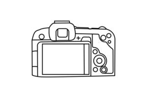 continuous single line art of retro vintage camera design on white background vector