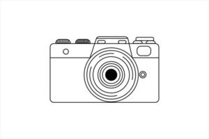 Minimalist digital photo camera line drawing of Illustration outline design vector