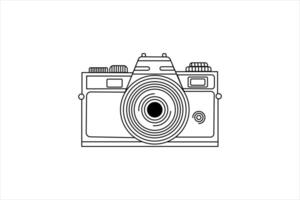 Minimalist single line art camera Illustration outline design vector