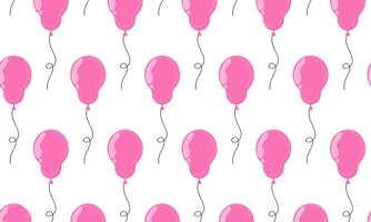 Pink balloons floating across a white background create a cheerful atmosphere for celebration vector