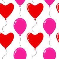 Colorful heart and round balloons create cheerful pattern in festive decoration vector