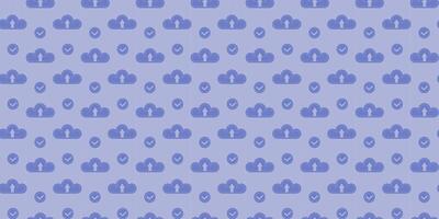 Patterns of locks and checks on a soft blue background create a calming visual effect vector