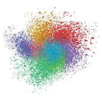 Colorful powder swirl forming a dynamic motion effect, ideal for festival, party, and artistic designs vector