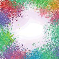 Square copy space design surrounded by colorful powder and splashes, perfect for customization and creative festival themes vector