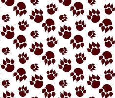 tiger cat paw print design graphic line seamless pattern. Footprint pet step symbol for animal zoo, vet logo element apps and websites. vector