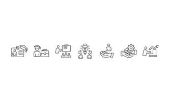Trainee icons set isolated on White Background Flat style design vector