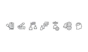 Counseling icons set isolated on White Background Flat style design vector